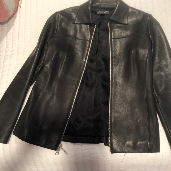 Nordstrom Classiques Xs black leather jacket.  Like new. - Picture 1 of 6